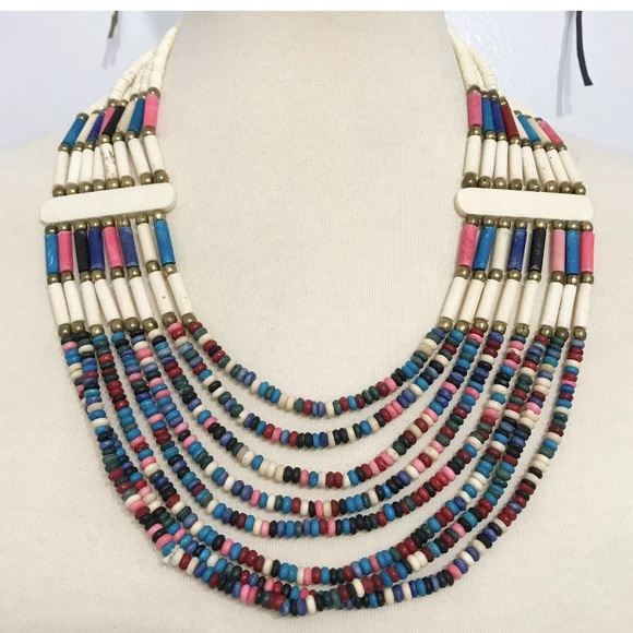 Native American Beaded Necklace Vintage - Picture 2 of 5